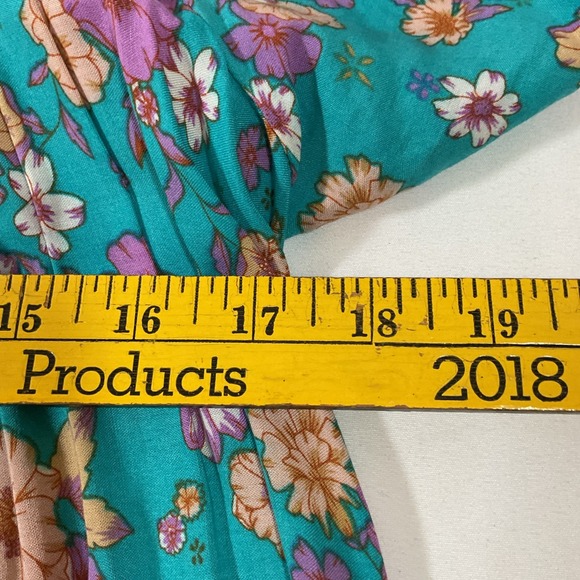 Umgee‎ USA Women's Sz M Dress Floral  A-Line Mini Bohemian Summer H79 - Picture 6 of 8